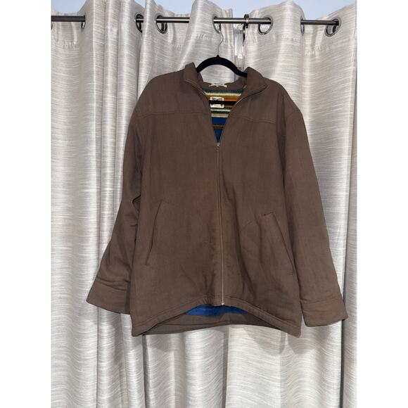 Orton Brothers men's flannel lined brown 100% cotton jacket size large - Picture 6 of 8